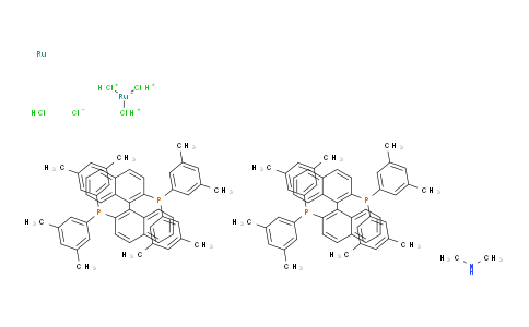 CT12625 | 944451-10-9 | Dimethylammonium dichlorotri(μ-chloro)bis{(S)-(-)-2,2'-bis[di(3,5-xylyl)phosphino]-1,1'-binaphthyl}diruthenate(II),[NH2Me2][{RuCl((S)-xylbinap)}2(μ-Cl)3]