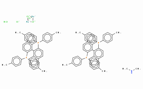 SC10180 | 749935-02-2 | Dimethylammonium dichlorotri(μ-chloro)bis[(R)-(+)-2,2'-bis(di-p-tolylphosphino)-1,1'-binaphthyl]diruthenate(II),  [NH2Me2][{RuCl((R)-tolbinap)}2(μ-Cl)3]