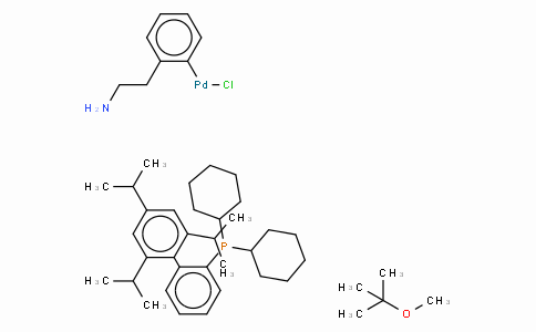 Chloro(2-dicyclohexylphosphino-2',4',6'-tri-i-propyl-1,1'-biphenyl)[2-(2-aminoethyl)phenyl] palladium(II) methyl-t-butylether adduct