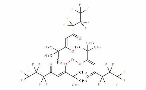 SC10980 | 17978-77-7 | Tris(6,6,7,7,8,8,8-heptafluoro-2,2-dimethyl-3,5-octanedionate)praseodymium(III)