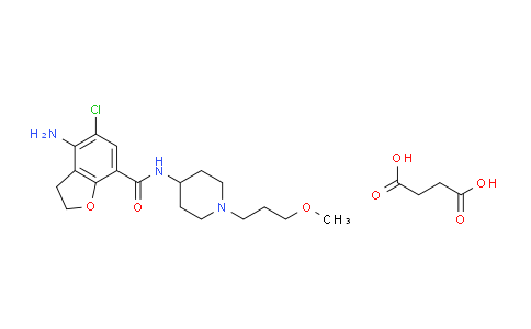 Butanedioic acid 4-amino-5-chloro-2,3-dihydro-N-[1-(3-methoxypropyl)-4-piperidinyl]-7-benzofurancarboxamide