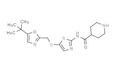 N-[5-[(5-tert-butyl-1,3-oxazol-2-YL)methylsulfanyl]-1,3-thiazol-2-YL]piperidine-4-carboxamide