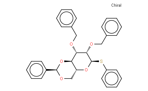2,3-bis-O-(phenylmethyl)-4,6-O-[(R)-phenylmethylene]-1-thio-α-D--pyranose phenyl phenyl ester