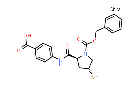 1-Pyrrolidinecarboxylic acid,2-[[(4-carboxyphenyl)amino]carbonyl]-4-mercapto-, 1-(phenylmethyl)ester, (2S,4R)-