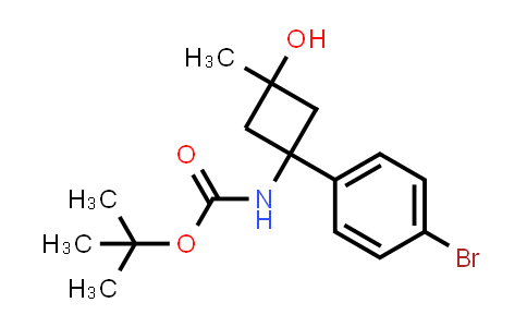 tert-butyl trans-1-(4-bromophenyl)-3-hydroxy-3-methylcyclobutylcarbamate