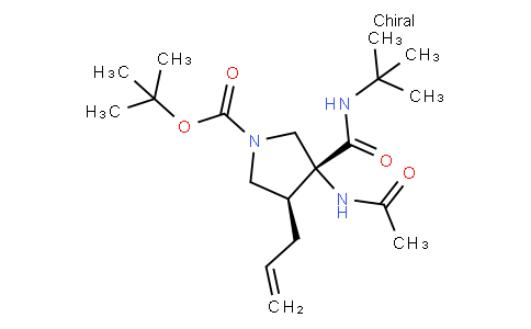 (3R,4S)-3-(叔丁基氨基甲酰基)-3-乙酰氨基-4-(丙-2-烯-1-基)吡咯烷-1-甲酸叔丁酯