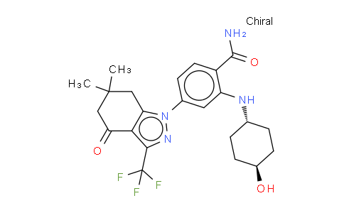 4-(6,6-Dimethyl-4-oxo-3-(trifluoromethyl)-4,5,6,7-tetrahydro-1H-indazol-1-yl)-2-((1r,4r)-4-hydroxycyclohexylamino)benzamide