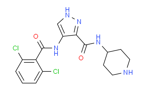 4-(2,6-dichlorobenzamido)-N-(piperidin-4-yl)-1H-pyrazole-3-carboxamide