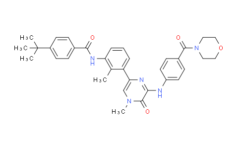 SL12782 | 910232-84-7 | 4-(tert-butyl)-N-(2-methyl-3-(4-methyl-6-((4-(morpholine-4-carbonyl)phenyl)amino)-5-oxo-4,5-dihydropyrazin-2-yl)phenyl)benzamide