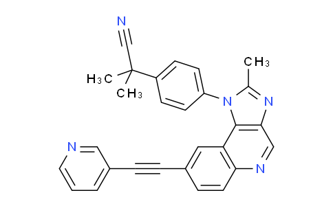 SL12839 | 853910-02-8 | 2-甲基-2-[4-[2-甲基-8-[(吡啶-3-基)乙炔基]咪唑并[4,5-C]喹啉-1-基]苯基]丙腈