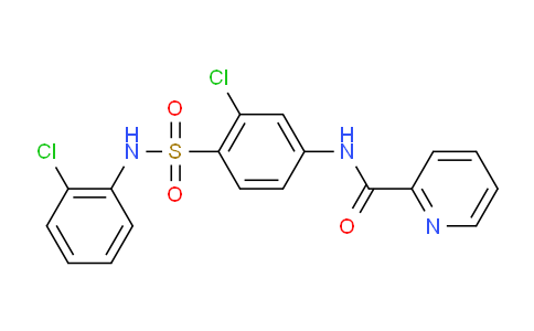 SL12872 | 1246086-78-1 | N-[3-氯-4-[[(2-氯苯基)氨基]磺酰基]苯基]-2-吡啶甲酰胺