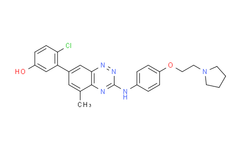 SL12938 | 867334-05-2 | 4-氯-3-[5-甲基-3-[[4-[2-(1-吡咯烷基)乙氧基]苯基]氨基]-1,2,4-苯并三嗪-7-基]苯酚