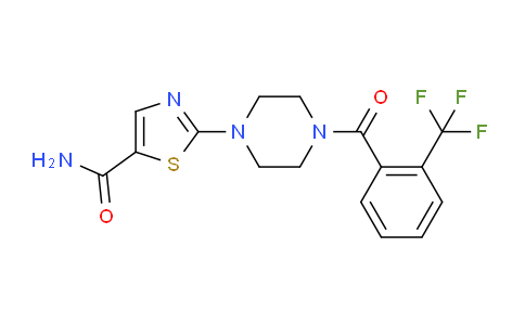 SL13181 | 916888-66-9 | 2-((4-邻三氟甲基苯甲酰基)-哌嗪基)-噻唑-5-甲酰胺