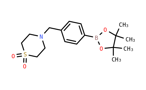 BF12807 | 1092563-25-1 | 4-[4-(4,4,5,5-Tetramethyl[1,3,2]dioxaborolan-2-YL)benzyl]thiomorpholine 1,1-dioxide