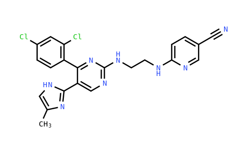 252917-06-9 | 6-[2-[4-(2,4-Dichlorophenyl)-5-(4-methyl-1H-imidazol-2-YL)pyrimidin-2-ylamino]ethylamino]pyridine-3-carbonitrile