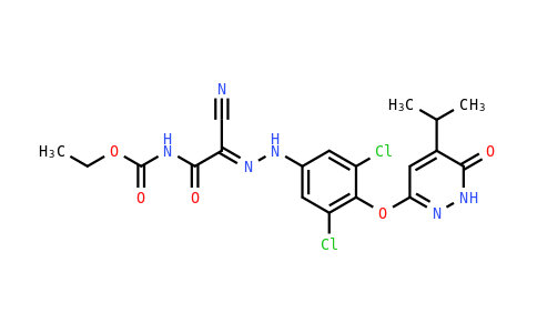 OF26653 | 920509-33-7 | Ethyl N-[2-cyano-2-[2-[3,5-dichloro-4-[[1,6-dihydro-5-(1-methylethyl)-6-oxo-3-pyridazinyl]oxy]phenyl]hydrazinylidene]acetyl]carbamate