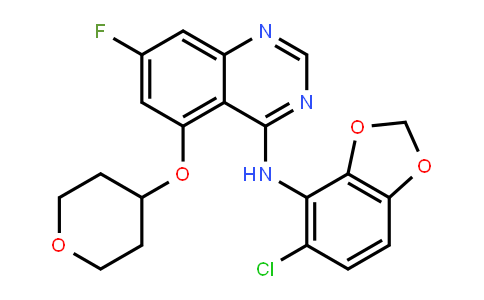HC12551 | 379230-38-3 | 7-Fluoro-n-(5-chloro-1,3-benzodioxol-4-yl)-5-(tetrahydro-2h-pyran-4-yloxy)quinazolin-4-amine