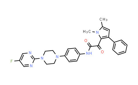 HF16595 | 1928707-56-5 | 2-(1,5-Dimethyl-3-phenyl-pyrrol-2-YL)-N-(4-(4-(5-fluoropyrimidin-2-YL)piperazin-1-YL)phenyl)-2-oxo-acetamide