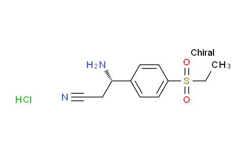 HC12849 | 2663787-44-6 | (3S)-3-amino-3- (4-(ethylsulfonyl) phenyl)propanenit rile hydrochloride