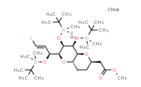 Methyl 2-((2R,4aS,6S,7R,8S,8aS)-7,8-bis((tert-butyldimethylsilyl)oxy)-6-((S,E)-1-((tert-butyldimethylsilyl)oxy)-3-iodoallyl)octahydropyrano[3,2-b]pyran-2-yl)acetate