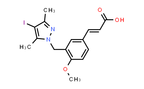 (2E)-3-{3-[(4-Iodo-3,5-dimethyl-1H-pyrazol-1-yl)-methyl]-4-methoxyphenyl}acrylic acid