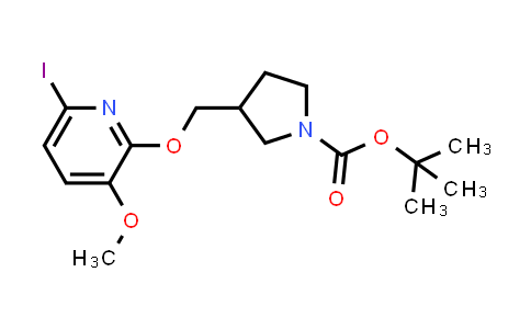 tert-Butyl 3-((6-iodo-3-methoxypyridin-2-yloxy)-methyl)pyrrolidine-1-carboxylate