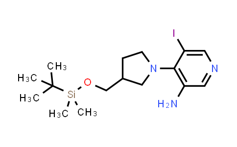 4-(3-((tert-Butyldimethylsilyloxy)methyl)-pyrrolidin-1-yl)-5-iodopyridin-3-amine