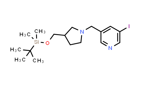 3-((3-((tert-Butyldimethylsilyloxy)methyl)-pyrrolidin-1-yl)methyl)-5-iodopyridine