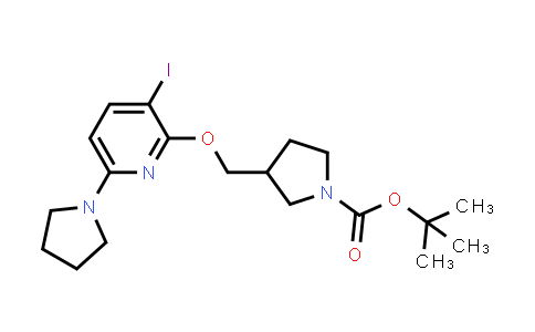 tert-Butyl 3-((3-iodo-6-(pyrrolidin-1-yl)pyridin-2-yloxy)methyl)pyrrolidine-1-carboxylate