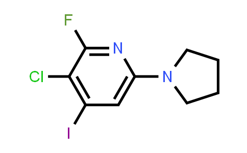 3-Chloro-2-fluoro-4-iodo-6-(pyrrolidin-1-yl)-pyridine