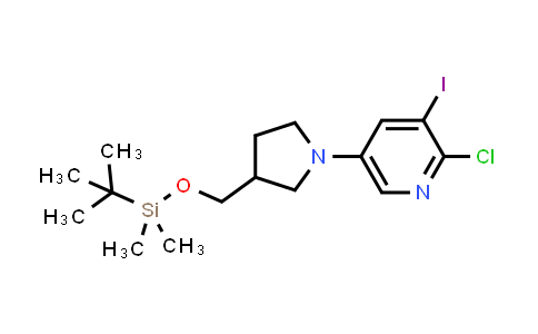 5-(3-((tert-Butyldimethylsilyloxy)methyl)-pyrrolidin-1-yl)-2-chloro-3-iodopyridine