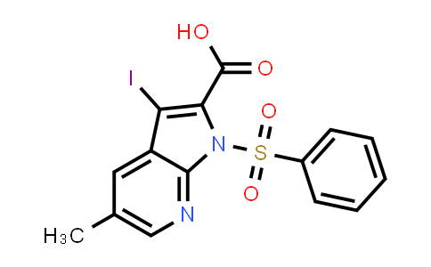 3-Iodo-5-methyl-1-(phenylsulfonyl)-1H-pyrrolo-[2,3-b]pyridine-2-carboxylic acid