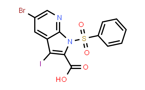 5-Bromo-3-iodo-1-(phenylsulfonyl)-1H-pyrrolo-[2,3-b]pyridine-2-carboxylic acid