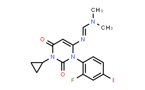 (E)-N'-(1-Cyclopropyl-3-(2-fluoro-4-iodophenyl)-2,6-dioxo-1,2,3,6-tetrahydropyrimidin-4-yl)-N,N-dimethylformimidamide