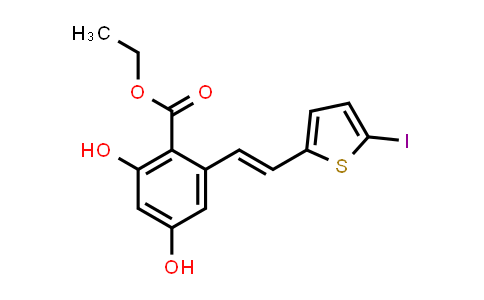 Ethyl 2,4-dihydroxy-6-[(E)-2-(5-iodo-2-thienyl)vinyl]benzoate