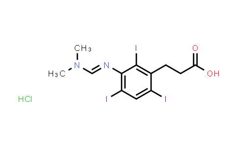 3-(3-{[(Dimethylamino)methylene]amino}-2,4,6-triiodophenyl)propanoic acid hydrochloride