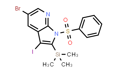 5-Bromo-3-iodo-1-(phenylsulfonyl)-2-(trimethylsilyl)-1H-pyrrolo[2,3-b]pyridine