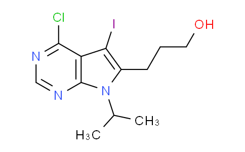 3-(4-chloro-5-iodo-7-isopropyl-pyrrolo[2,3-d]pyrimidin-6-yl)propan-1-ol