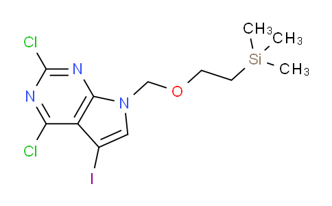 2,4-dichloro-5-iodo-7-{[2-(trimethylsilyl)ethoxy]methyl}-7H-pyrrolo[2,3-d]pyrimidine