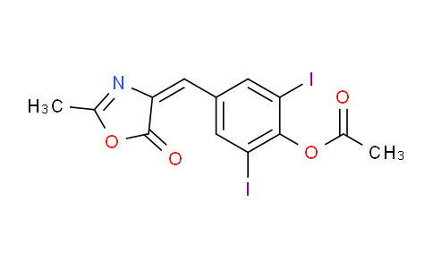 (E)-2,6-diiodo-4-((2-methyl-5-oxooxazol-4(5H)-ylidene)methyl)phenyl acetate