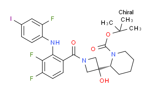 (R)-tert-butyl 2-(1-(3,4-difluoro-2-((2-fluoro-4-iodophenyl)amino)benzoyl)-3-hydroxyazetidin-3-yl)piperidine-1-carboxylate