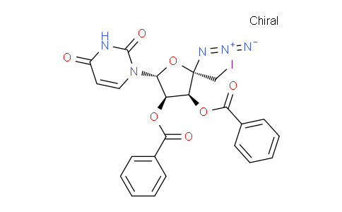 (2S,3S,4R,5R)-2-azido-5-(2,4-dioxo-3,4-dihydropyrimidin-1(2H)-yl)-2-(iodomethyl)tetrahydrofuran-3,4-diyl dibenzoate