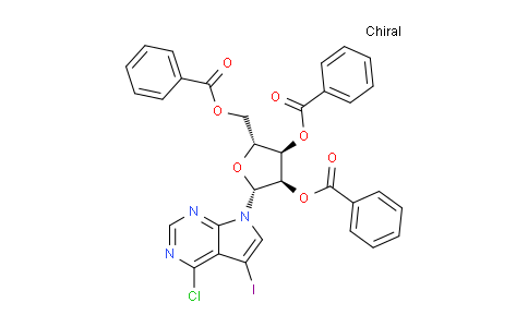 (2R,3R,4R,5R)-2-((benzoyloxy)methyl)-5-(4-chloro-5-iodo-7H-pyrrolo[2,3-d]pyrimidin-7-yl)tetrahydrofuran-3,4-diyl dibenzoate