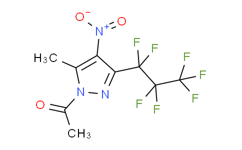 1-Acetyl-3(5)-heptafluoropropyl-5(3)-methyl-4-nitropyrazole