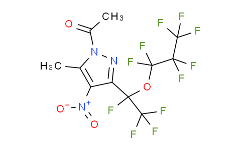 1-Acetyl-5(3)-methyl-4-nitro-3(5)-perfluoro(1-propoxyethyl)pyrazole