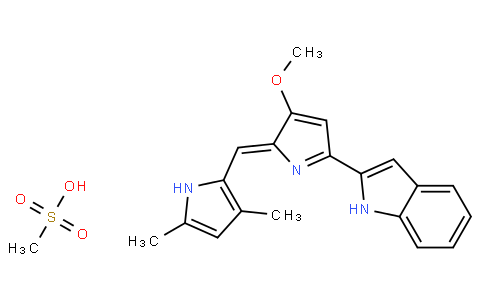 2-(2-((3,5-Dimethyl-1H-pyrrol-2-yl)methylene)-3-methoxy-2H-pyrrol-5-yl)-1H-indole methanesulfonate