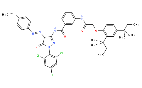 1-(2,4,6-Trichlorophenyl)-3-[3-(2,4-di-tert-pentylphenoxy)acetamidobenzamido]-4-(4-methoxyphenyl)azo-2-pyrazolin-5-one