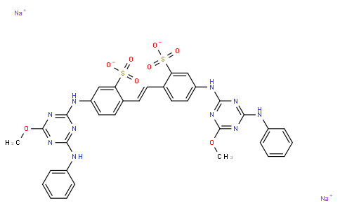 Disodium 4,4'-bis[(4-anilino-6-methoxy-1,3,5-triazin-2-yl)amino]stilbene-2,2'-disulphonate