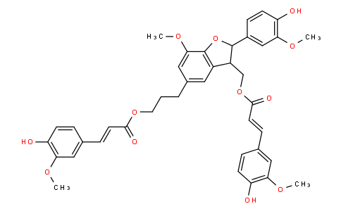 3-(4-Hydroxy-3-methoxyphenyl)propenoic acid 3-[2,3-dihydro-2-(4-hydroxy-3-methoxyphenyl)-3-[[[3-(4-hydroxy-3-methoxyphenyl)-1-oxo-2-propenyl]oxy]methyl]-7-methoxybenzofuran-5-yl]propyl ester