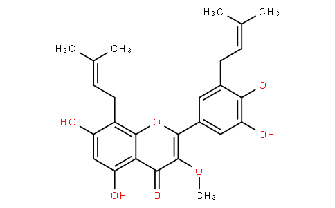 5,7,3',4'-Tetrahydroxy-
3-Methoxy-8,5'-diprenylflavone